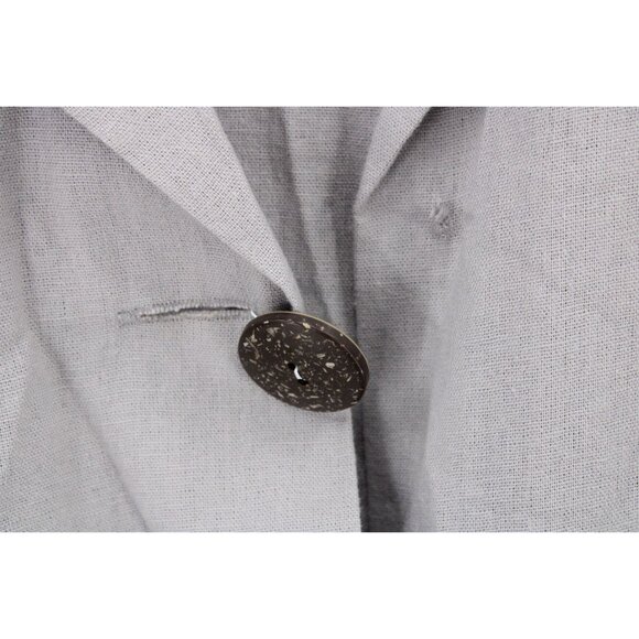 FOR CYNTHIA Dress Womens Large L Light Gray Sleeveless Button Front Linen Blend - Picture 5 of 8